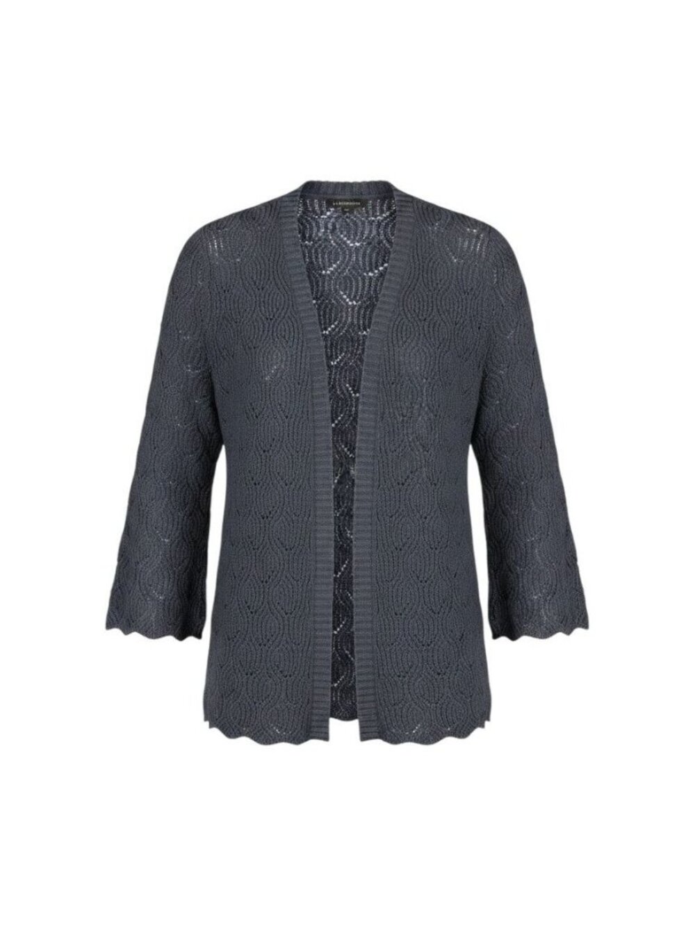 Lane Bryant Womens Open Front Knit Cardigan 18/20 Gray Scalloped Hem